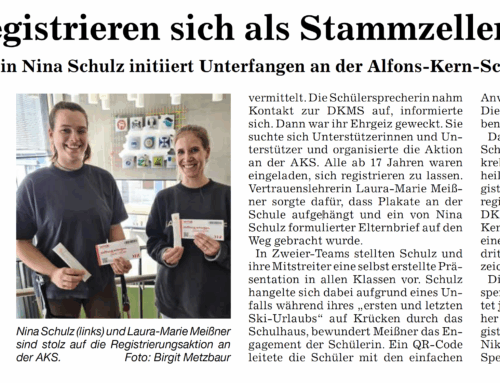 Die SMV der AKS initiiert DKMS-Spendenaktion